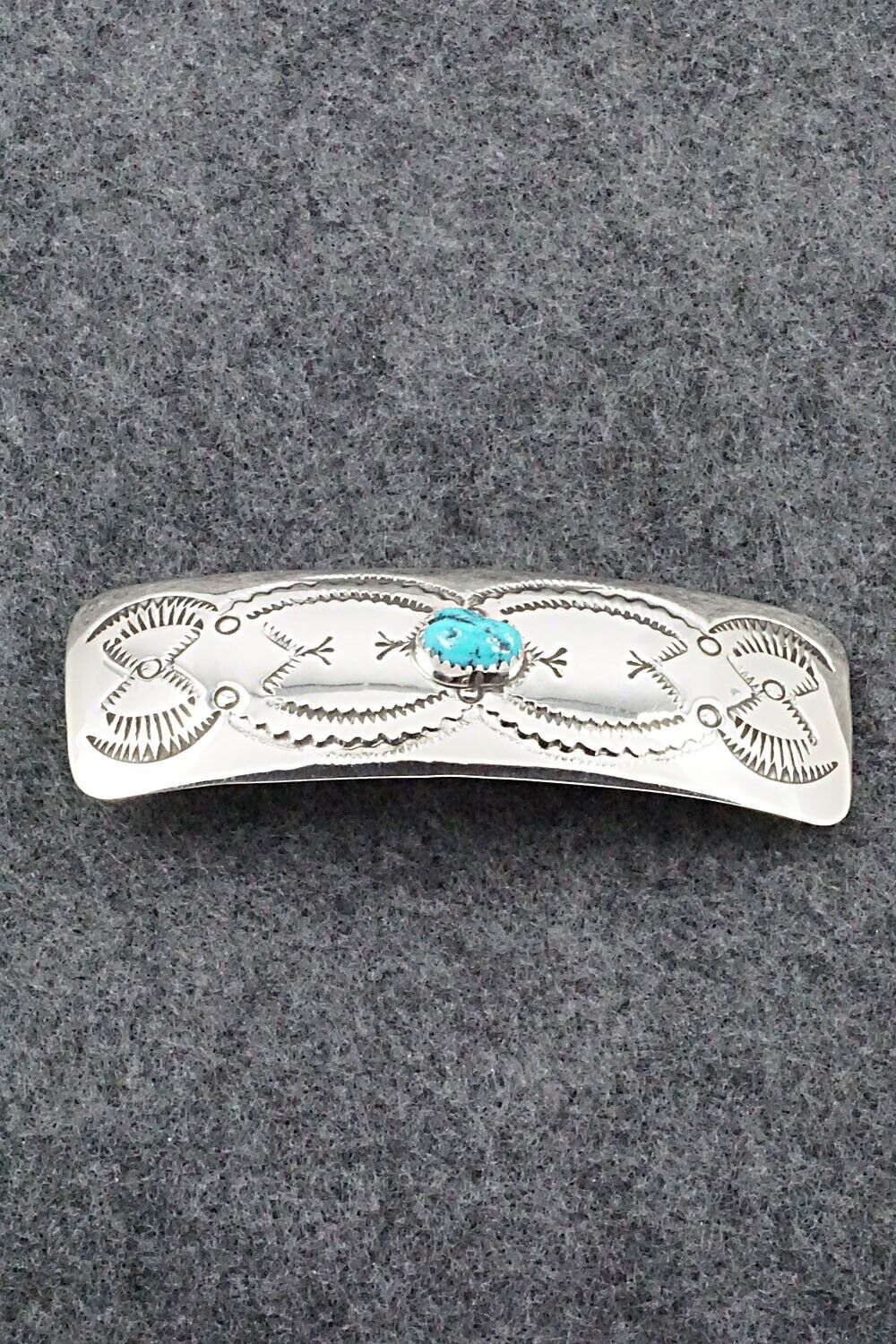 Turquoise & Sterling Silver Hair Barrette - Joann Silver