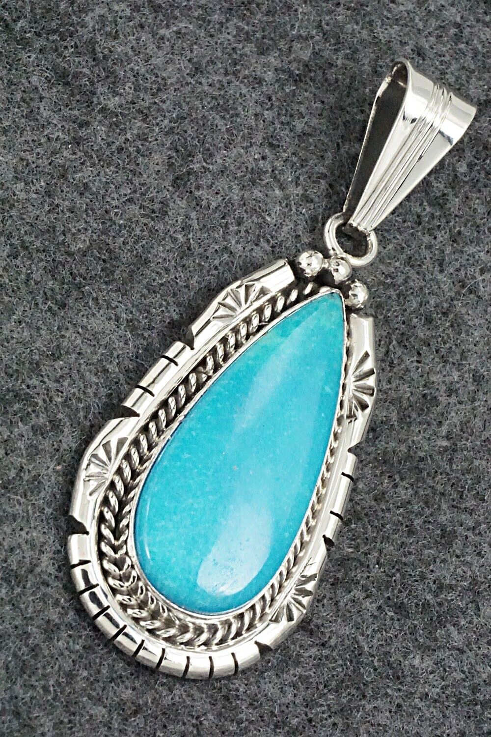 Turquoise & Sterling Silver Pendant - Samuel Yellowhair