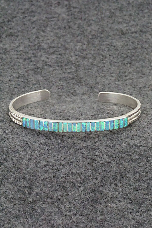 Opalite & Sterling Silver Inlay Bracelet - Orlando Laweka