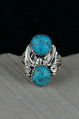 Navajo Turquoise and Sterling Silver Ring - Rita Montoya - Size 6.5 - High Lonesome Trading
