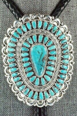 Turquoise & Sterling Silver Bolo Tie - Jazz Wilson - High Lonesome Trading