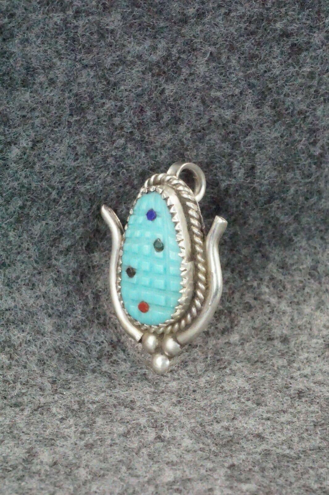 Turquoise & Sterling Silver Pendant - Tracy Bowekaty - High Lonesome Trading