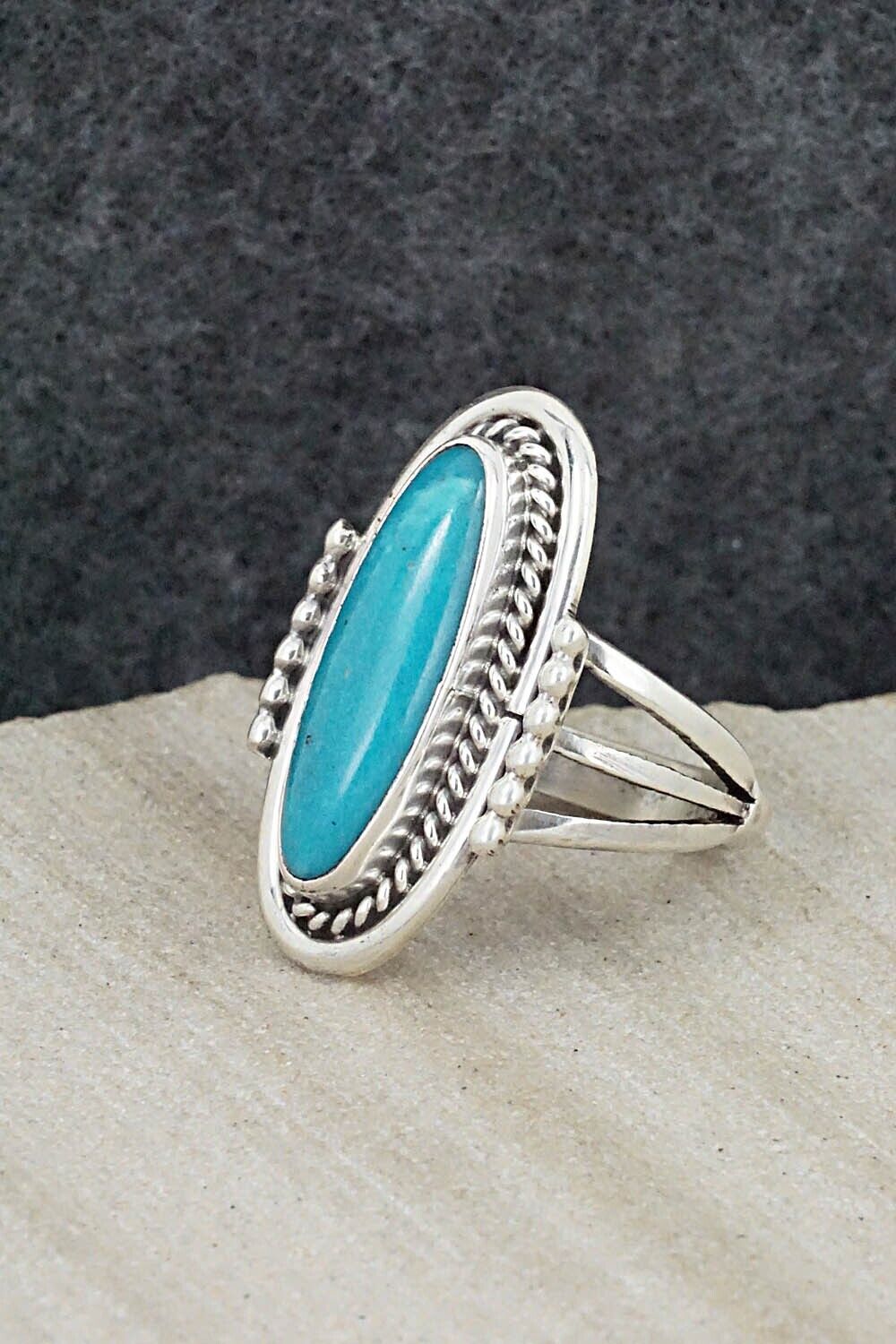 Turquoise & Sterling Silver Ring - Samuel Yellowhair - Size 6