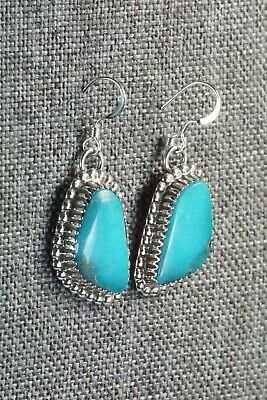 Turquoise & Sterling Silver Earrings - Alvin Joe