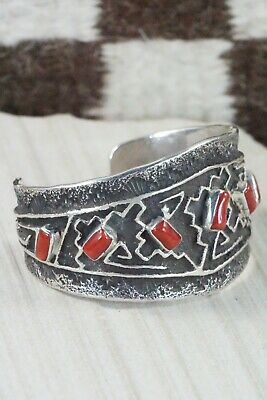 Coral & Sterling Silver Bracelet - Delbert Arviso