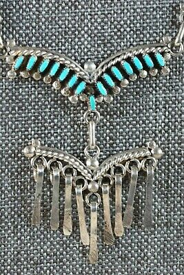 Zuni Turquoise and Sterling Silver Necklace and Earrings Set - Rosaria Fambrough - High Lonesome Trading