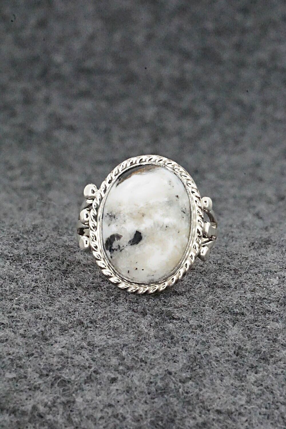 White Buffalo & Sterling Silver Ring - Grace Kenneth - Size 5