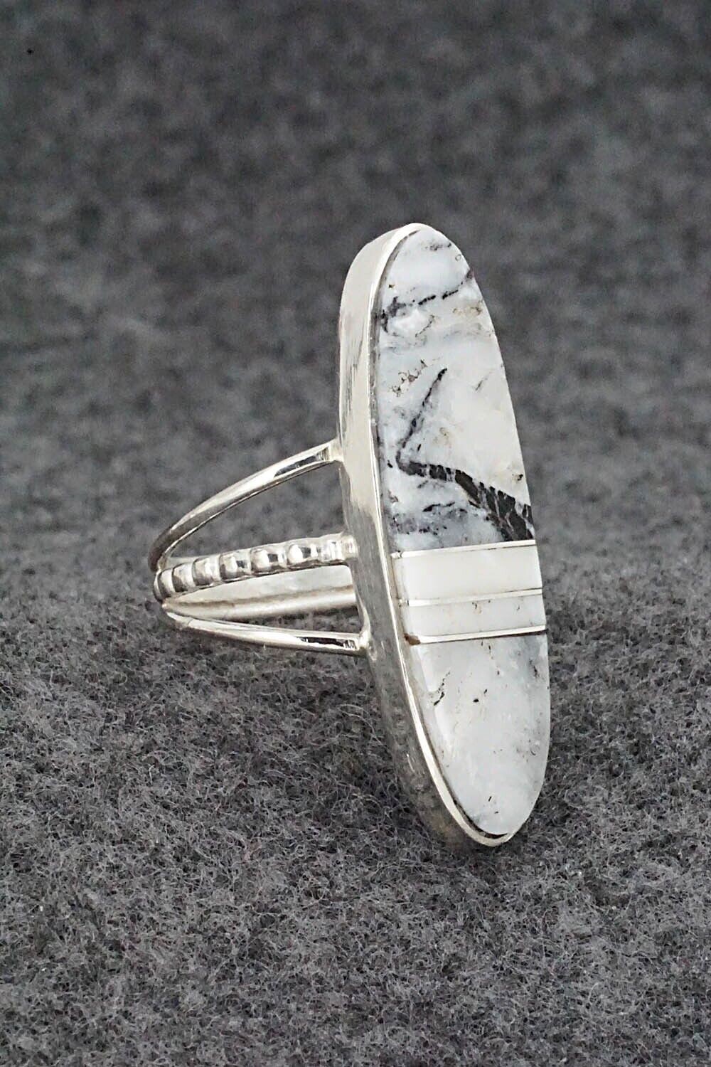 White Buffalo & Sterling Silver Ring - Harold Smith - Size 7