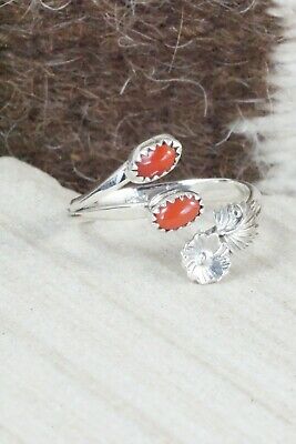 Coral & Sterling Silver Ring - Harris Largo - Size 10