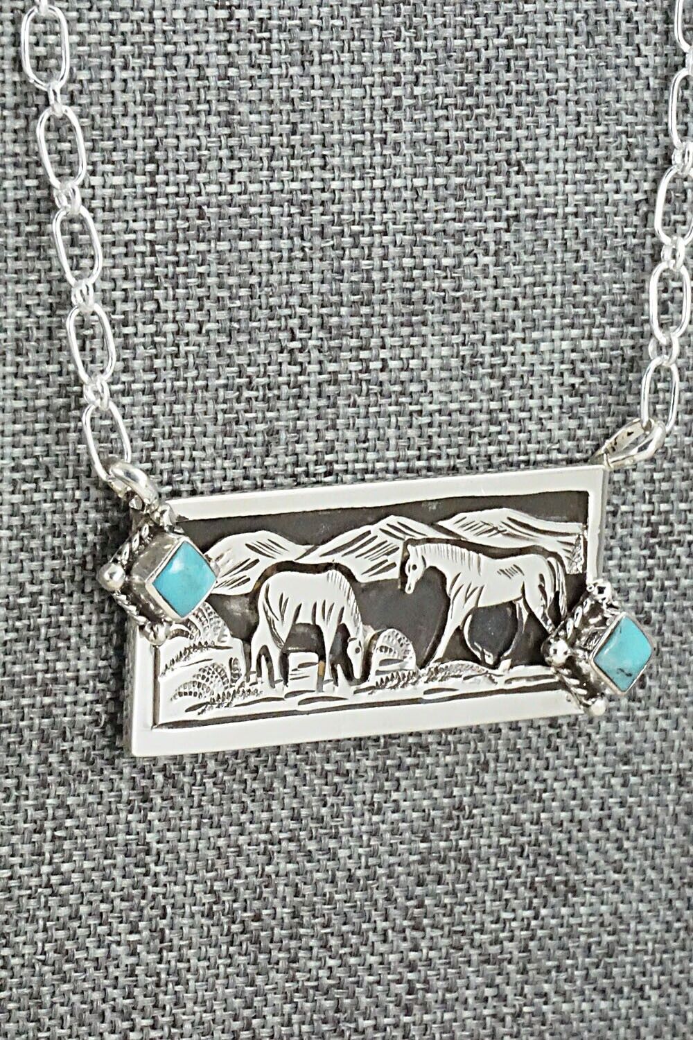 Turquoise & Sterling Silver Necklace - Jeremy Delgarito