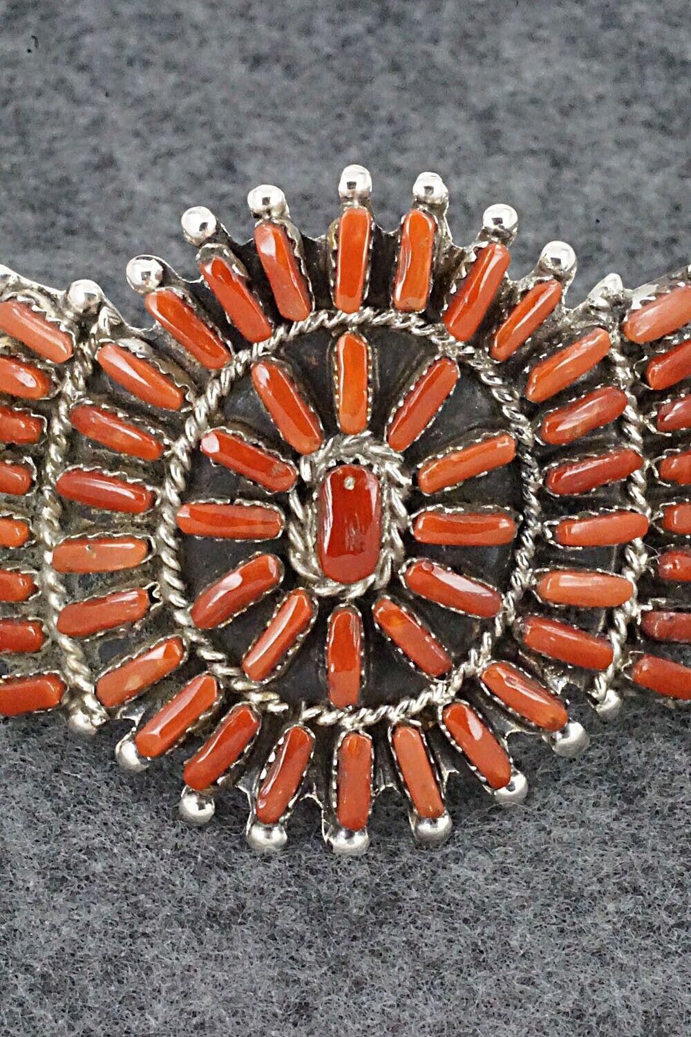 Coral & Sterling Silver Bracelet - Vangie Tsabetsaye