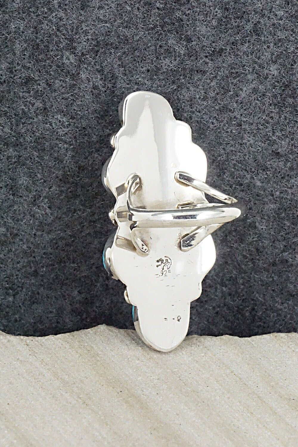 Turquoise Sterling Silver Ring - Roberta Begay - Size 7.5