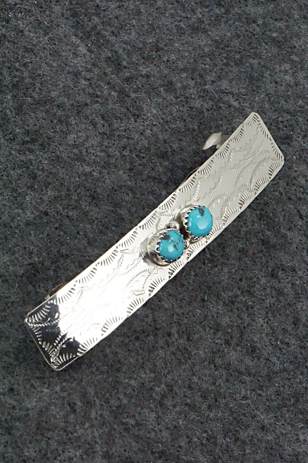 Turquoise & Sterling Silver Hair Barrette - Sally Arviso