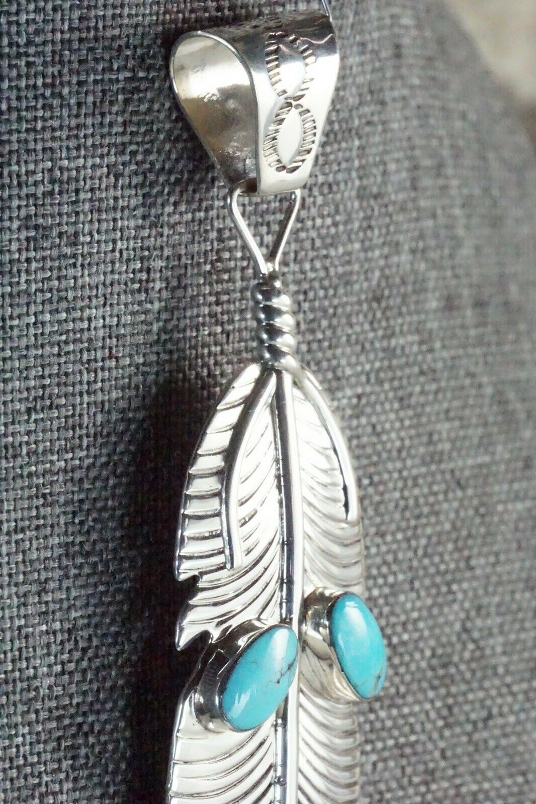 Navajo Turquoise & Sterling Silver Pendant - Greg Yazzie