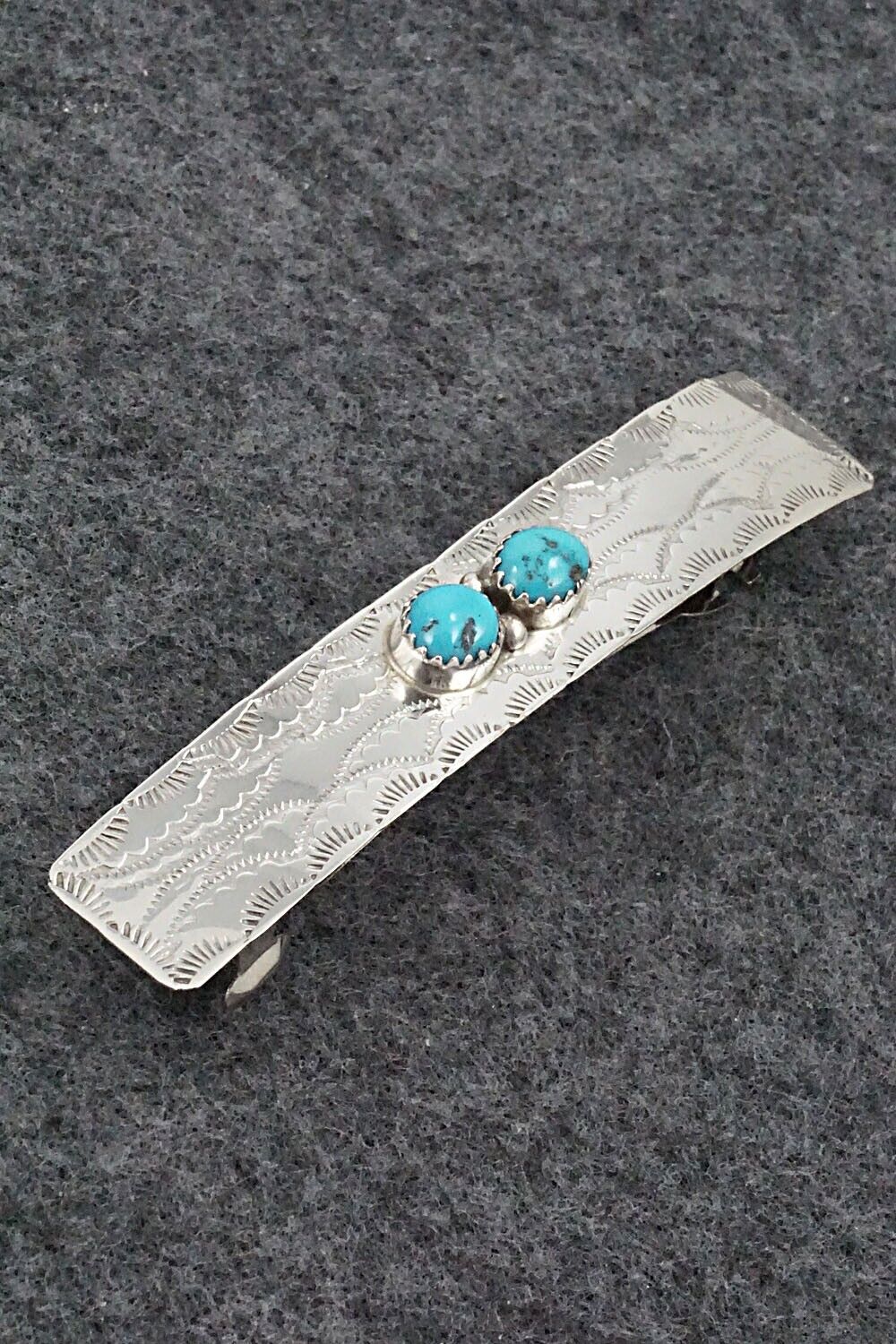 Turquoise & Sterling Silver Hair Barrette - Sally Arviso