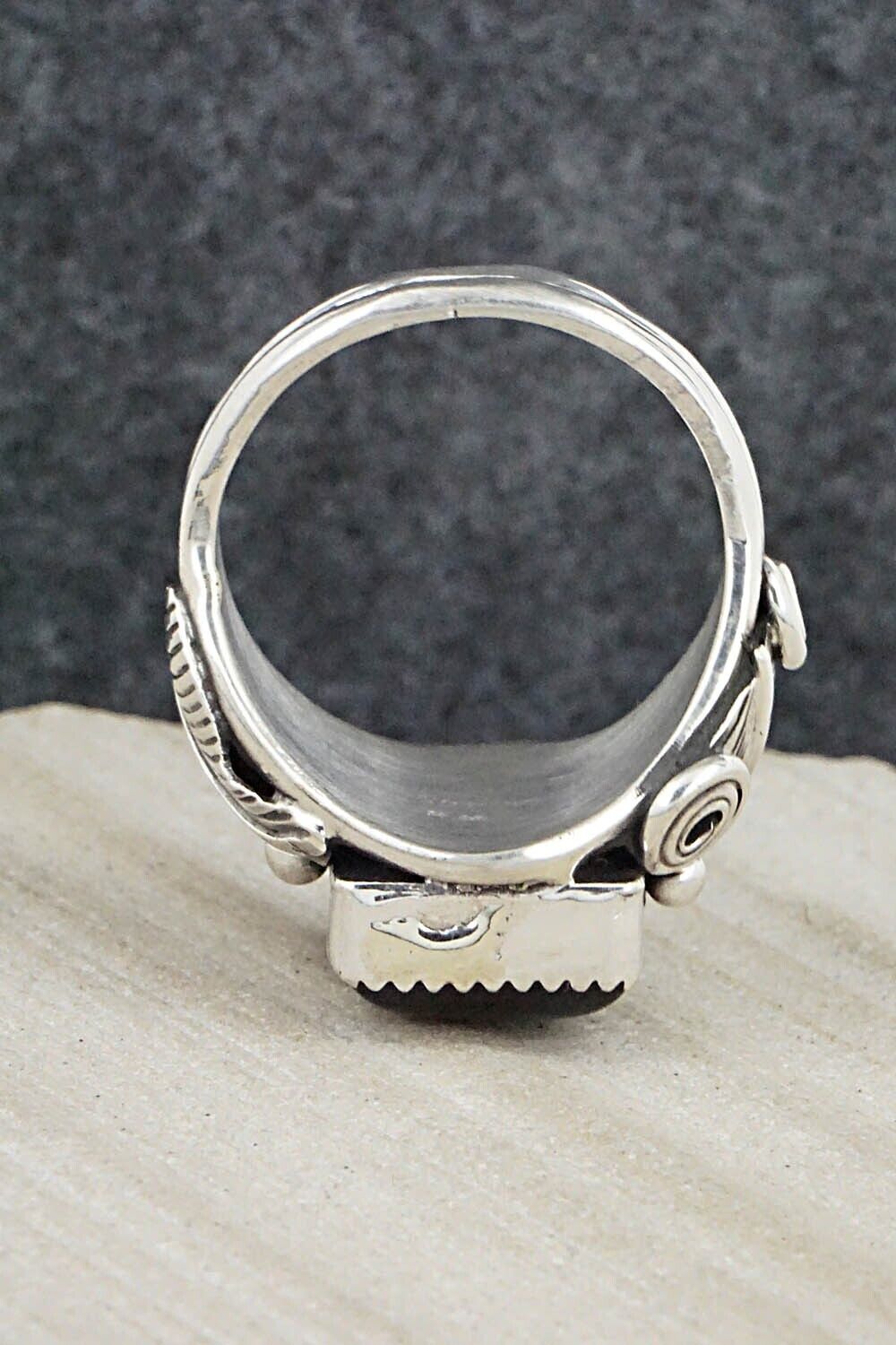 Onyx & Sterling Silver Ring - Darrell Morgan - Size 12.75