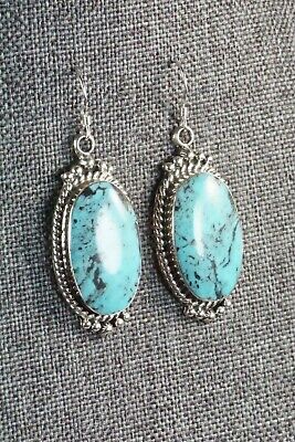 Turquoise & Sterling Silver Earrings - Greg Yazzie