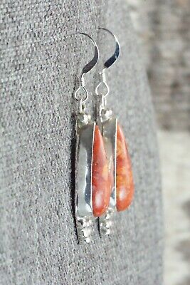 Spiny Oyster & Sterling Silver Earrings - Judy Largo