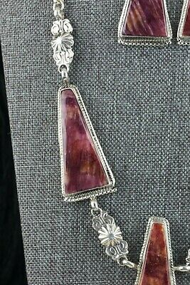 Spiny Oyster & Sterling Silver Necklace and Earrings Set -Annie Spencer - Navajo - High Lonesome Trading
