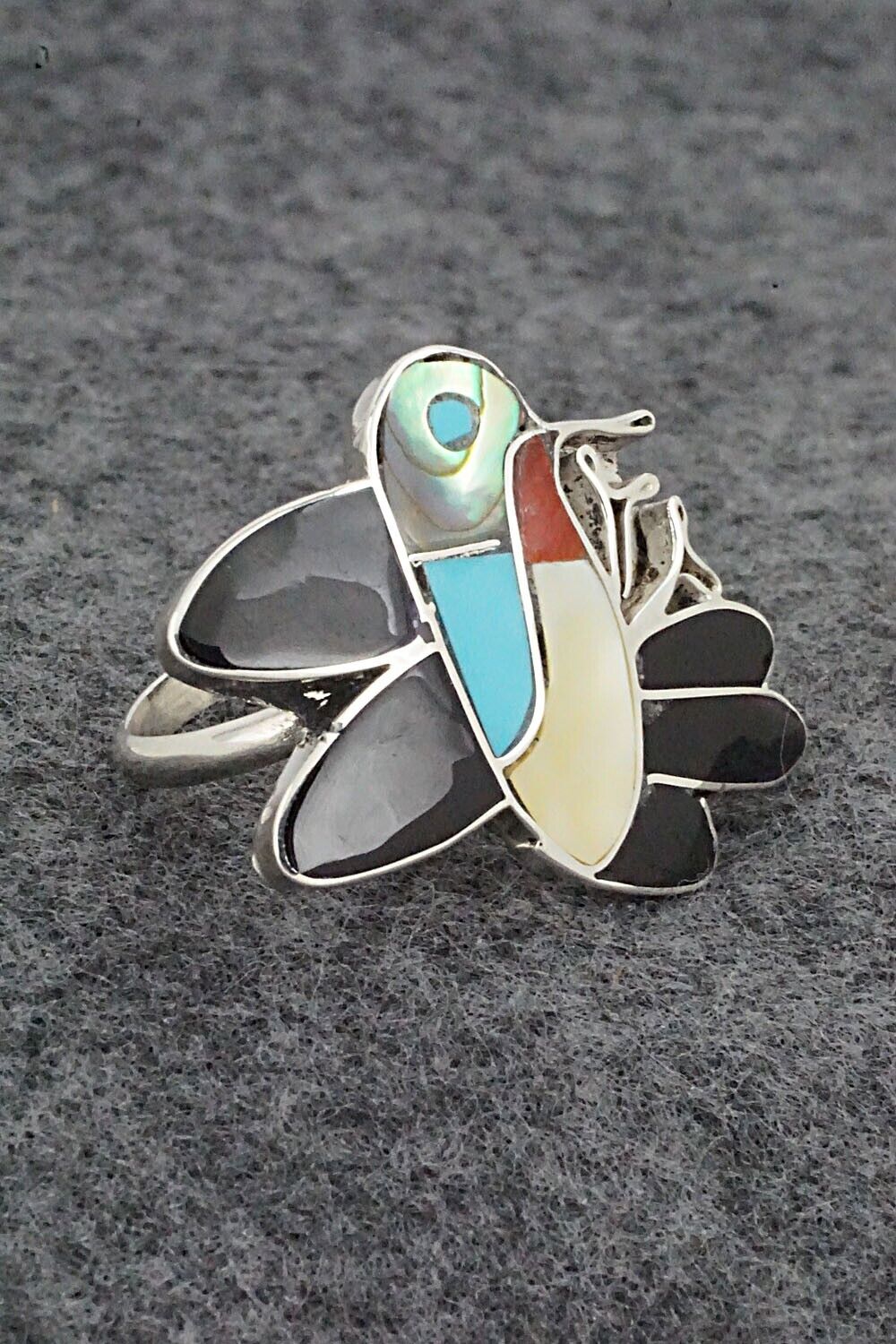 Multi Stone & Sterling Silver Ring - Lenora Gia - Size 6.5