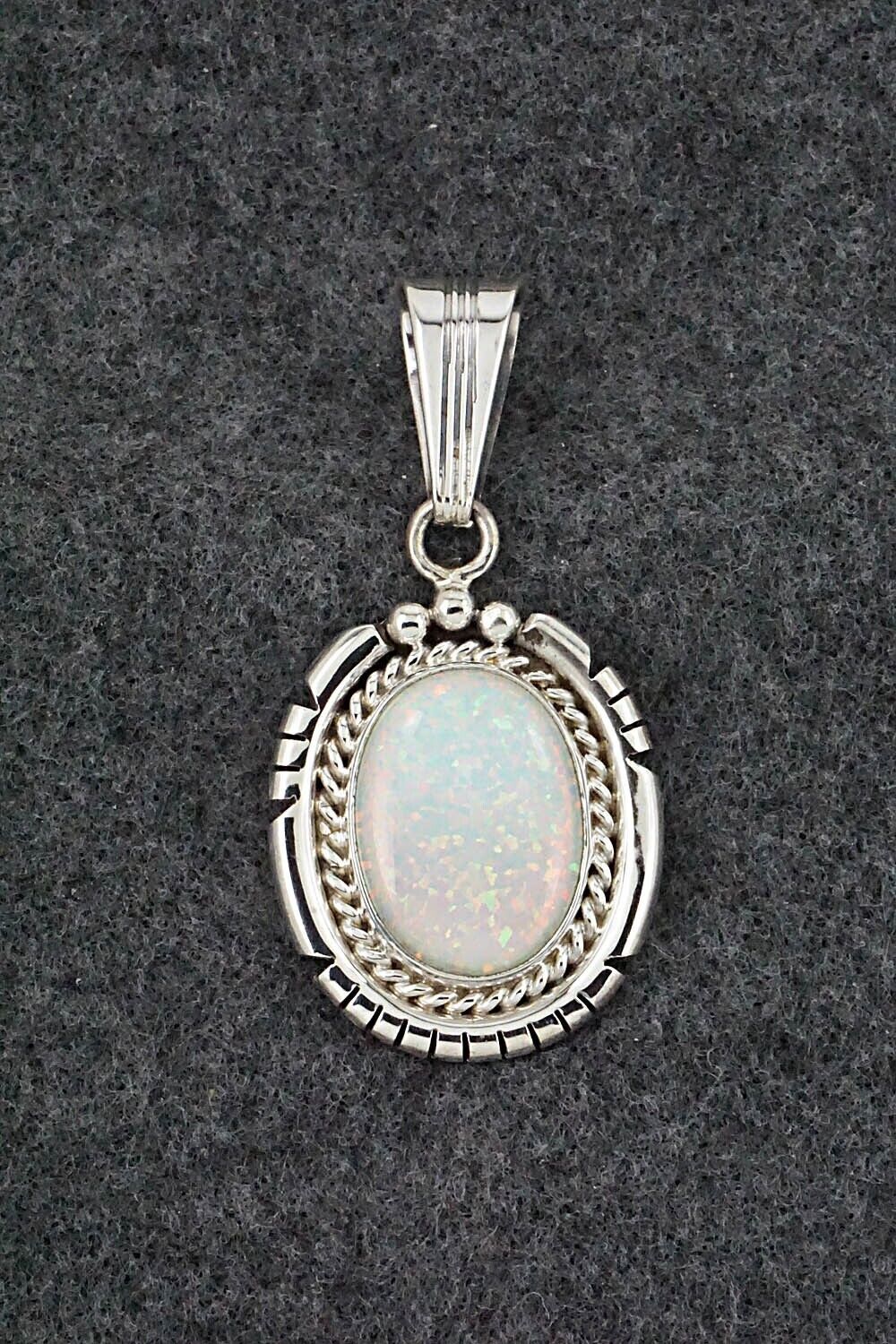 Opalite & Sterling Silver Pendant - Samuel Yellowhair