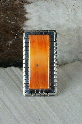 Navajo Spiny Oyster and Sterling Silver Ring - Ray Jack - Size 6.75 - High Lonesome Trading