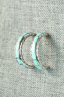 Turquoise & Sterling Silver Earrings - Malcolm Chavez