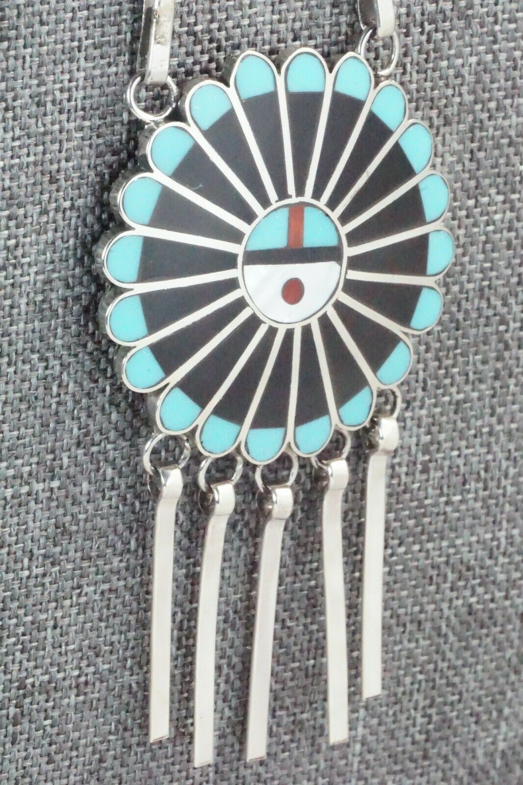 Turquoise, Mother of Pearl & Sterling Silver Inlay Jewelry Set - Adrian Wallace