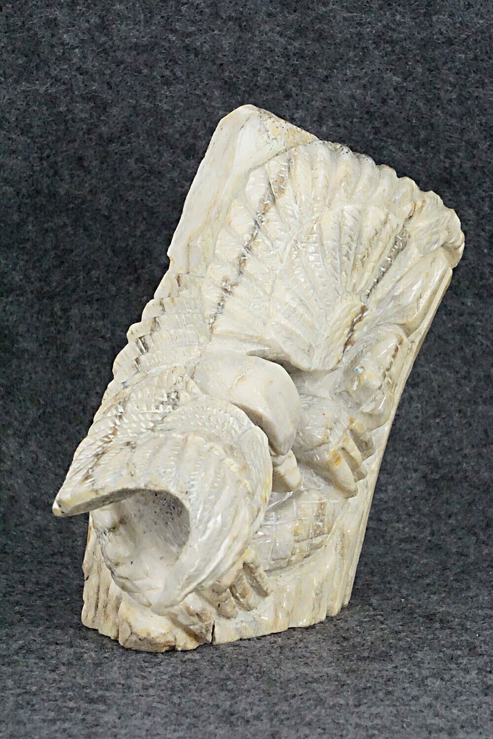 Eagle & Snake Zuni Fetish Carving - Jerrold Lahaleon