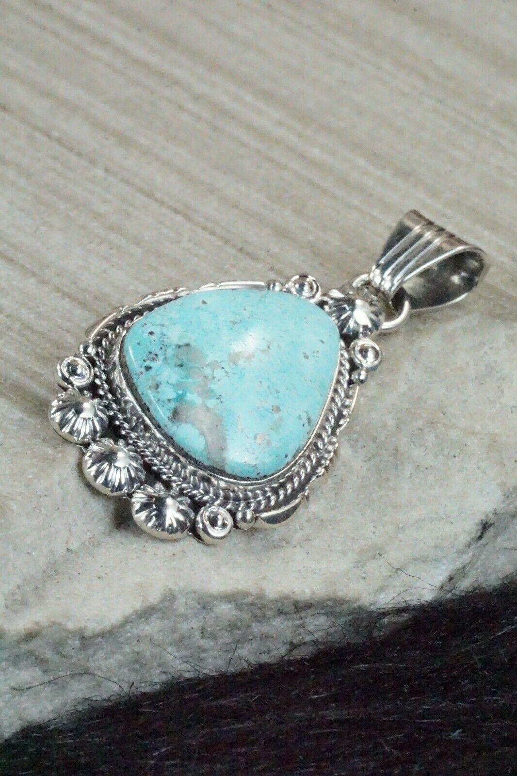 Turquoise and Sterling Silver Pendant - Daniel Benally