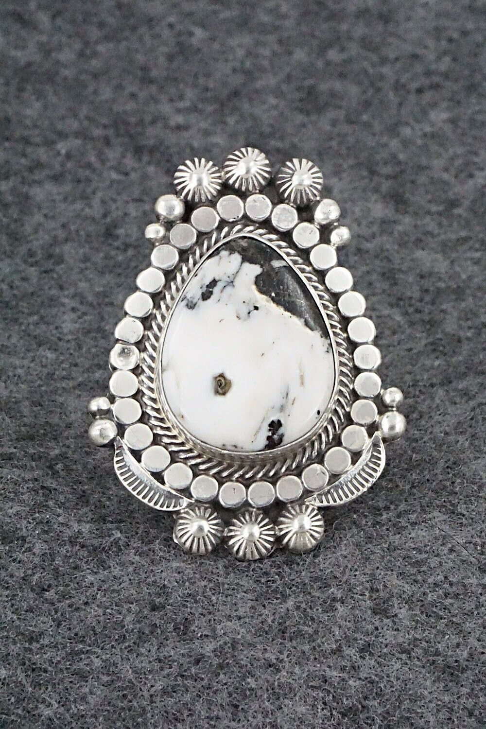 White Buffalo & Sterling Silver Ring - Tom Lewis - Size 7