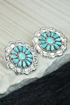 Turquoise & Sterling Silver Earrings - Justina Wilson