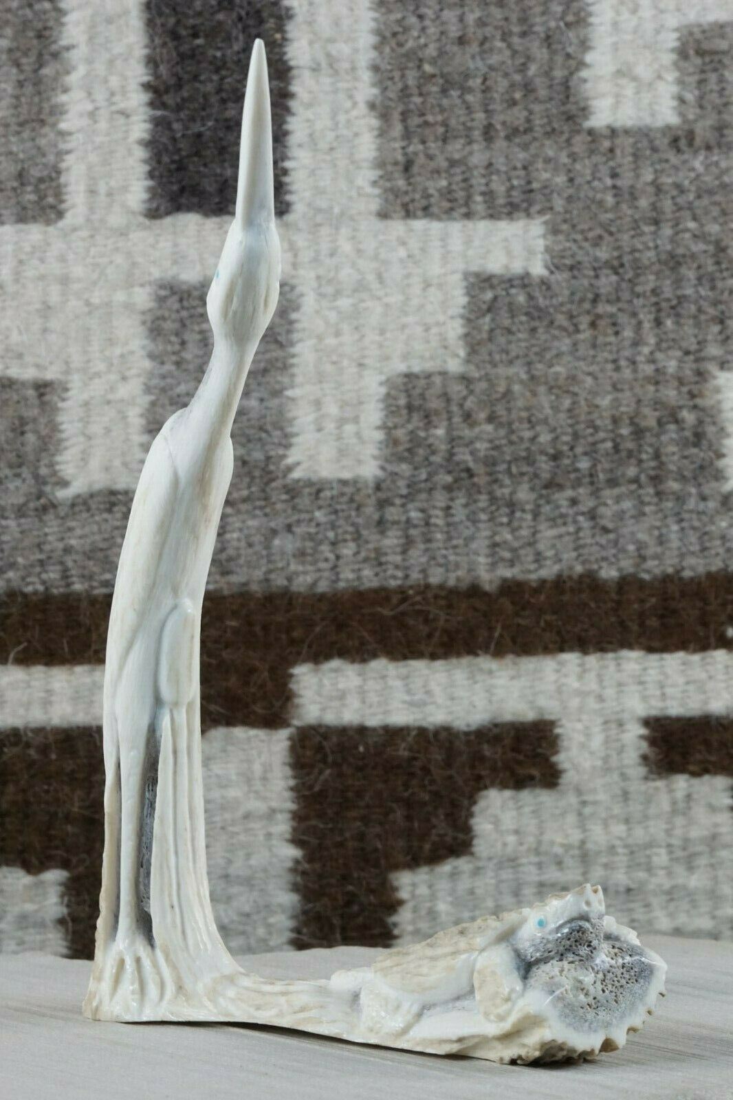 Crane Zuni Fetish Carving - Maxx Laate - High Lonesome Trading