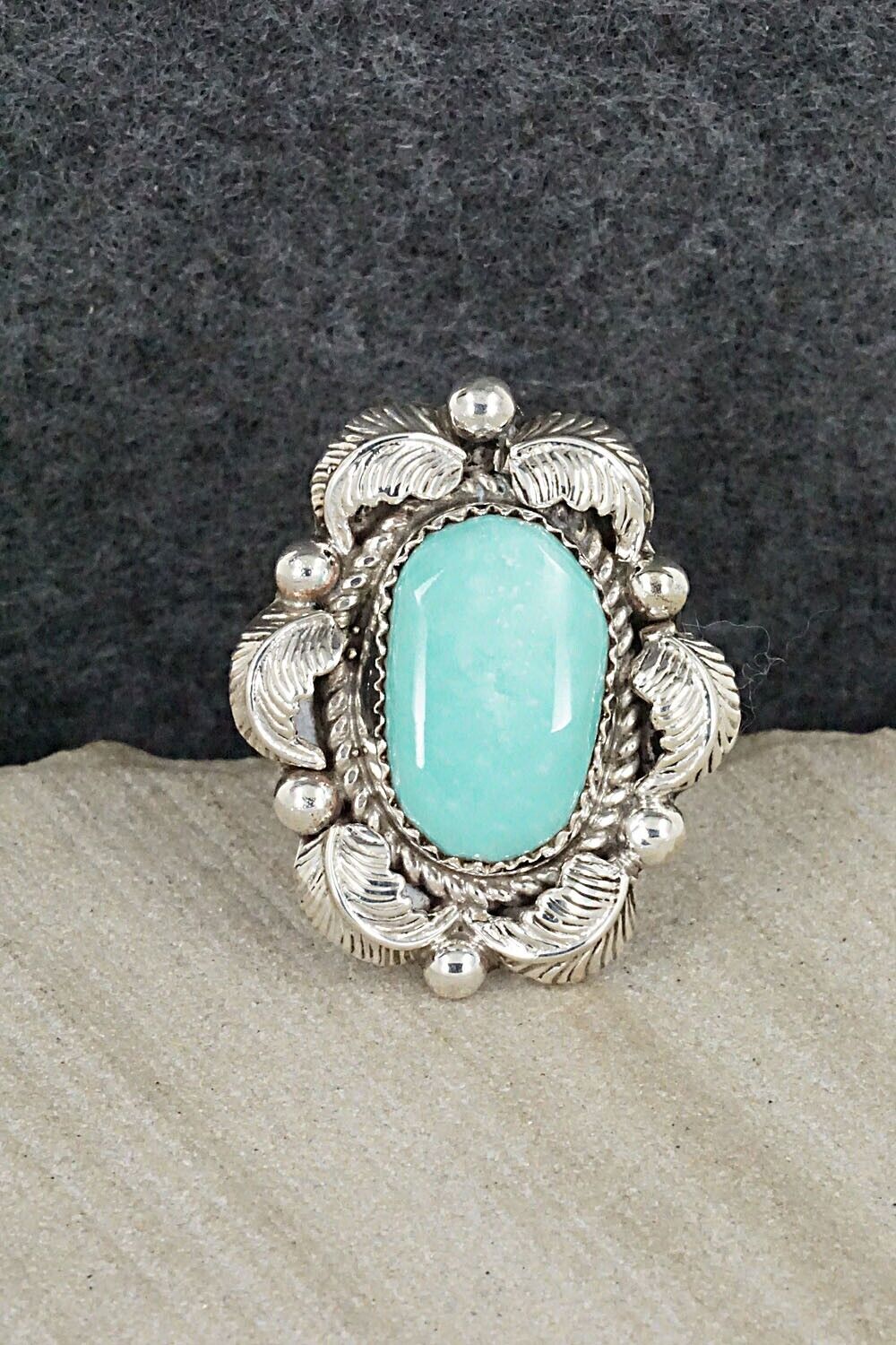 Turquoise & Sterling Silver Ring - Donavan Nez - Size 9.75