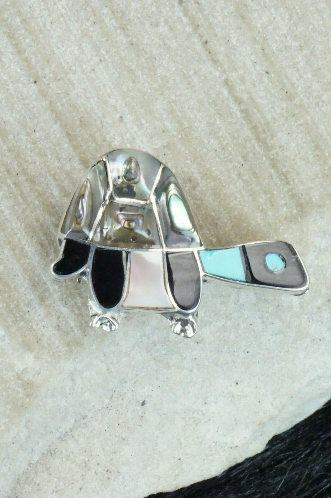 Multi Stone & Sterling Silver Pendant/ Pin - Loretta Gia