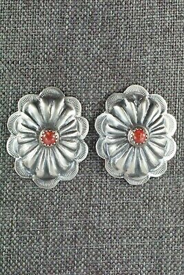 Spiny Oyster & Sterling Silver Earrings - Joan Begay