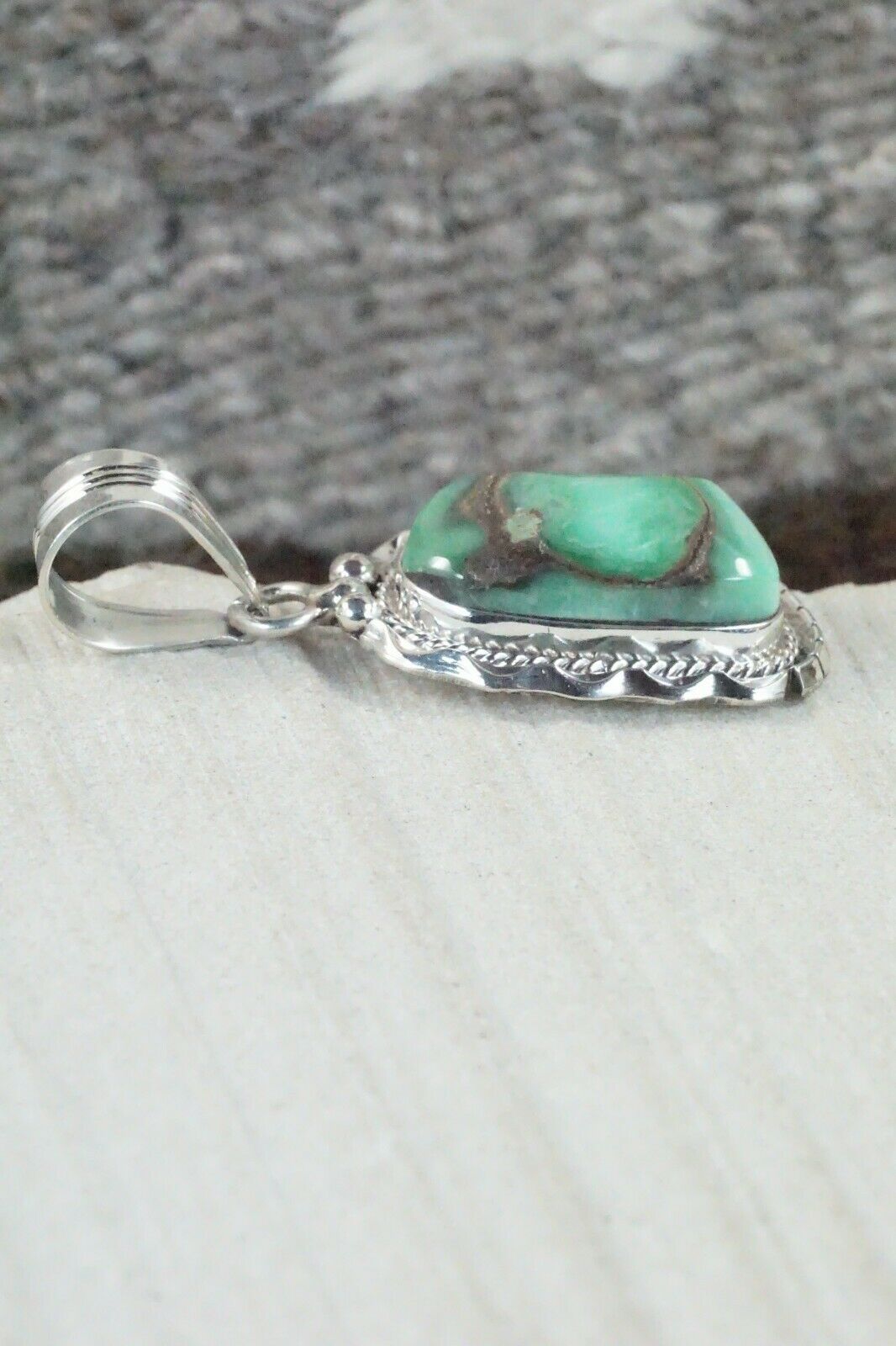 Turquoise & Sterling Silver Pendant - Samuel Yellowhair
