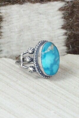 Turquoise & Sterling Silver Ring - Samuel Yellowhair - Size 8