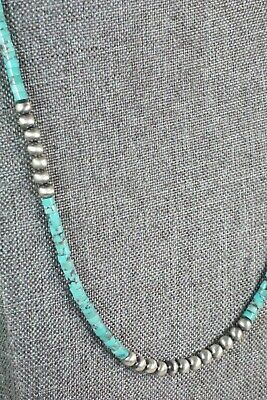 Turquoise & Sterling Silver Necklace - Navajo