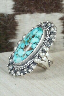Turquoise & Sterling Silver Ring - Tom Lewis - Size 8