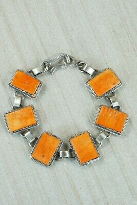 Navajo Spiny Oyster and Sterling Silver Link Bracelet - Selina Warner