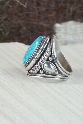 Turquoise & Sterling Silver Ring - Derrick Gordon - Size 8.75