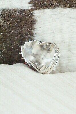 Zuni Coral and Sterling Silver Ring - Edmund Cooeyate - Size 6 - High Lonesome Trading