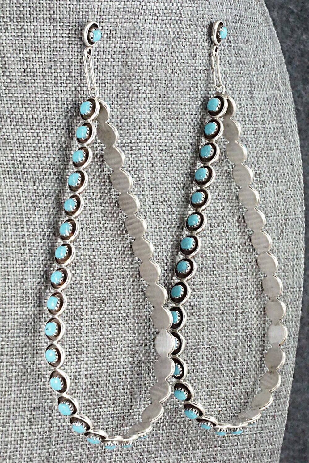 Turquoise & Sterling Silver Earrings - Florenda Lonasee