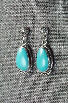 Navajo Turquoise & Sterling Silver Earrings - Verley Betone