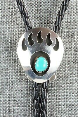 Turquoise & Sterling Silver Bolo Tie - Virginia Long