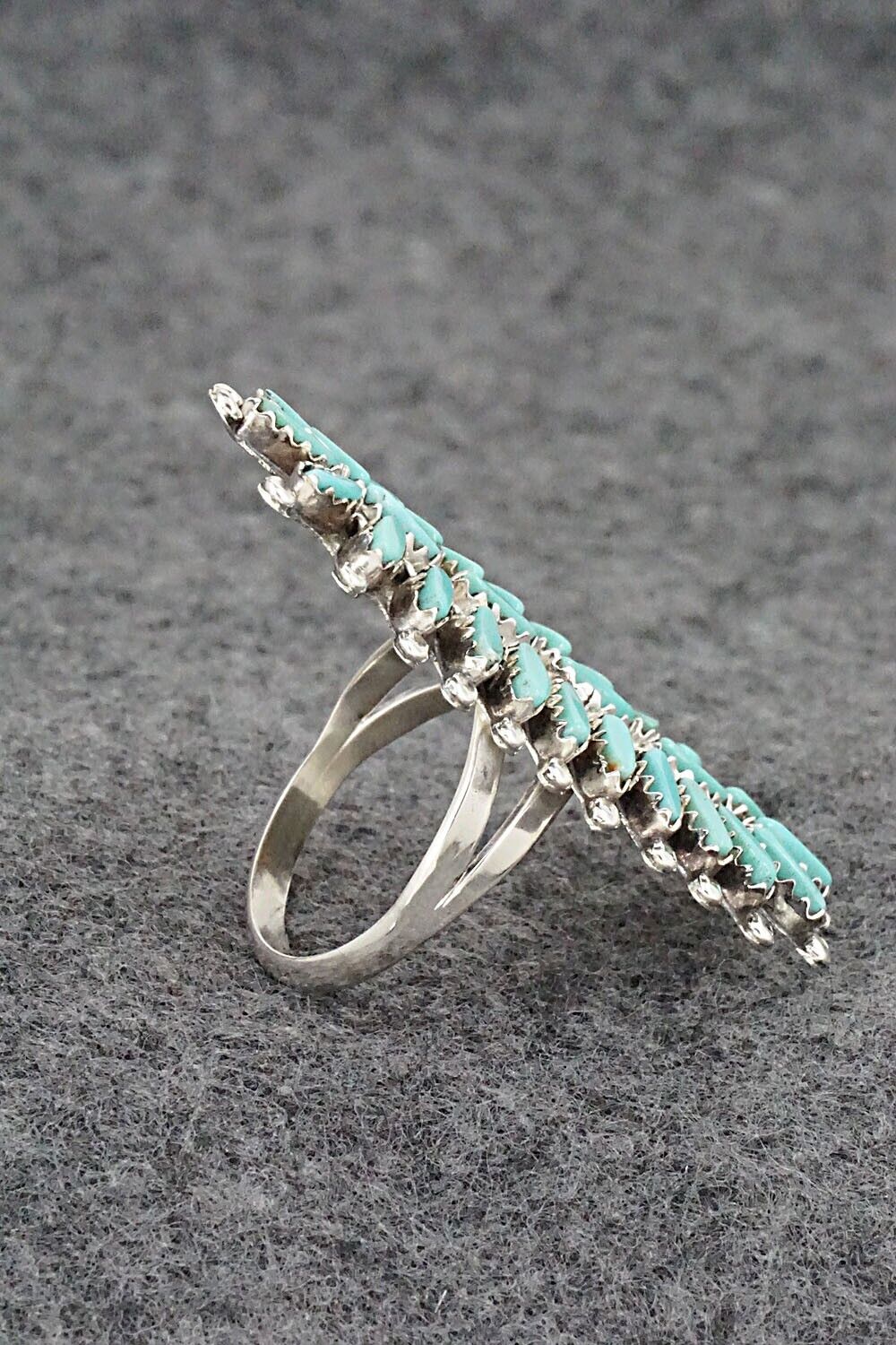 Turquoise & Sterling Silver Ring - Nathaniel Nez - Size 9