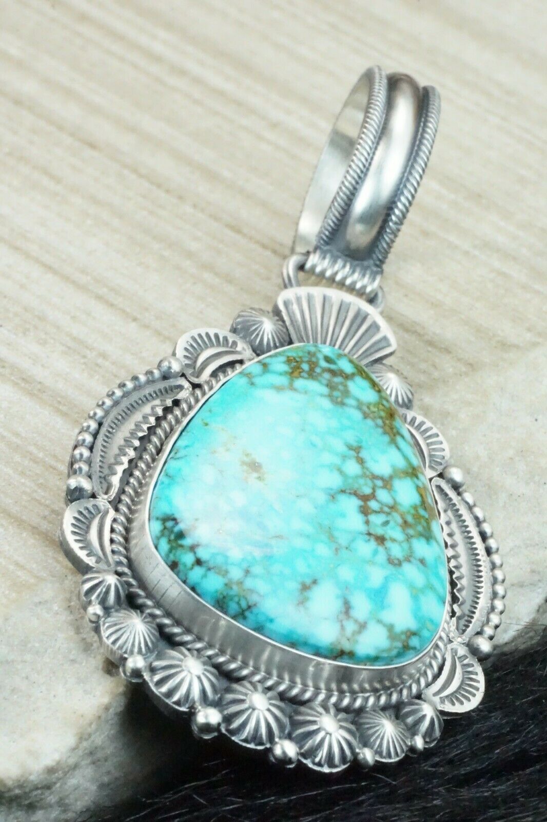 Turquoise & Sterling Silver Pendant - Michael Calladitto