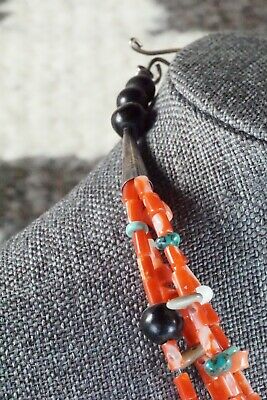 Coral, Turquoise & Sterling Silver Necklace - Chris Nieto