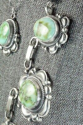 Turquoise & Sterling Silver Necklace and Earrings Set - Tom Lewis
